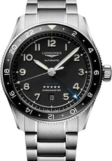 Longines Spirit Zulu Time Czarny 42 mm Stal L3.812.4.53.6