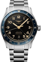 Longines Spirit Zulu Time Czarny 42 mm Stal L3.812.4.60.6