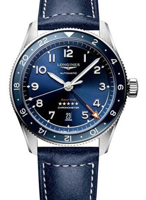 Longines Spirit Zulu Time Niebieski 42 mm Stal L3.812.4.93.2