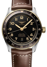 Longines Spirit Zulu Time Czarny 42 mm Złoto/Stal L3.812.5.53.2