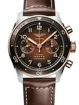 Longines Spirit Flyback Brązowy 42 mm Złoto/Stal L3.821.5.59.2