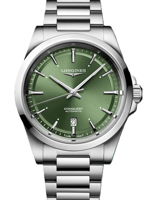 Longines Conquest Zielony 41 mm Stal L3.830.4.02.6