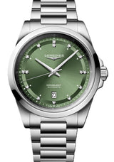 Longines Conquest Zielony 41 mm Stal L3.830.4.07.6
