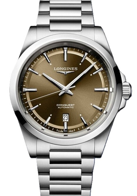 Longines Conquest Brązowy 41 mm Stal L3.830.4.62.6