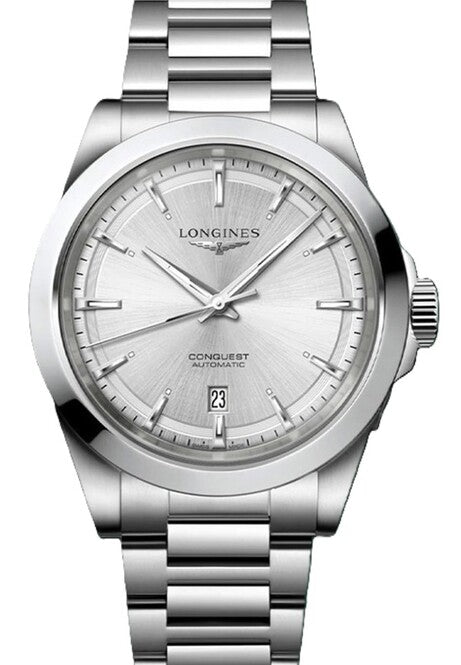 Longines Conquest Srebrny 41 mm Stal L3.830.4.72.6
