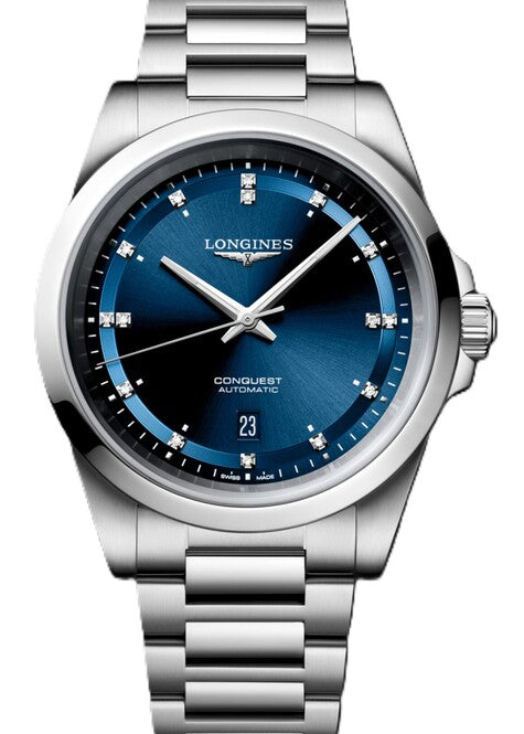 Longines Conquest Niebieski 41 mm Stal L3.830.4.97.6