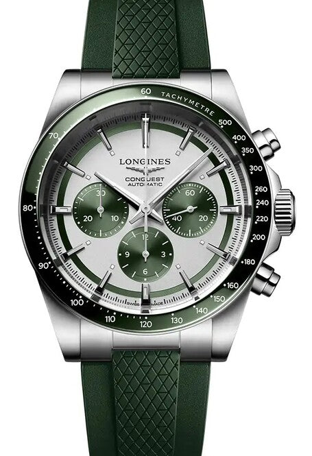 Longines Conquest Srebrny 42 mm Stal L3.835.4.02.9