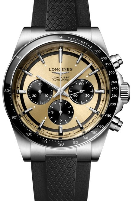 Longines Conquest Brązowy 42 mm Stal L3.835.4.32.9