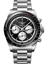 Longines Conquest Czarny 42 mm Stal L3.835.4.52.6