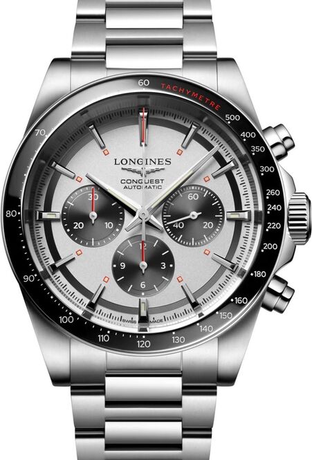Longines Conquest Biały 42 mm Stal L3.835.4.72.6