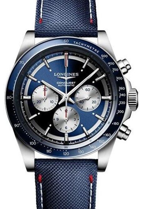 Longines Conquest Niebieski 42 mm Stal L3.835.4.91.2