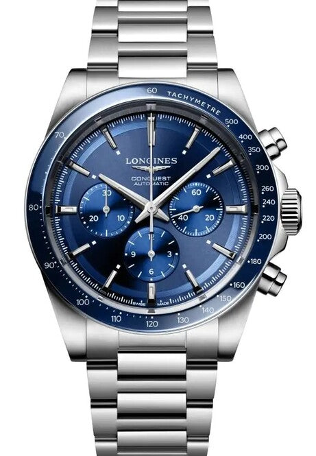 Longines Conquest Niebieski 42 mm Stal L3.835.4.92.6