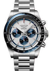 Longines Conquest Biały 42 mm Stal L3.835.4.98.6