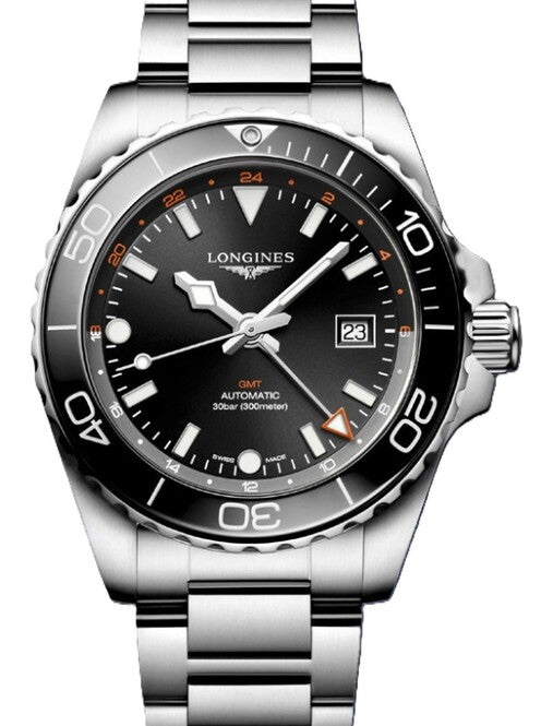 Longines HydroConquest Czarny 43 mm Stal L3.890.4.56.6