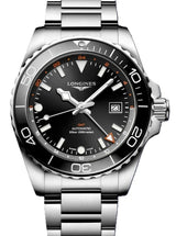 Longines HydroConquest Czarny 43 mm Stal L3.890.4.56.6