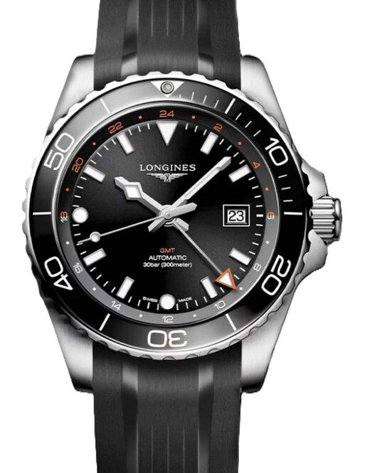 Longines HydroConquest Czarny 43 mm Stal L3.890.4.56.9