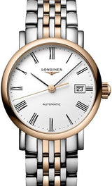 Longines Elegant Biały 25 mm Stal L4.309.5.18.7
