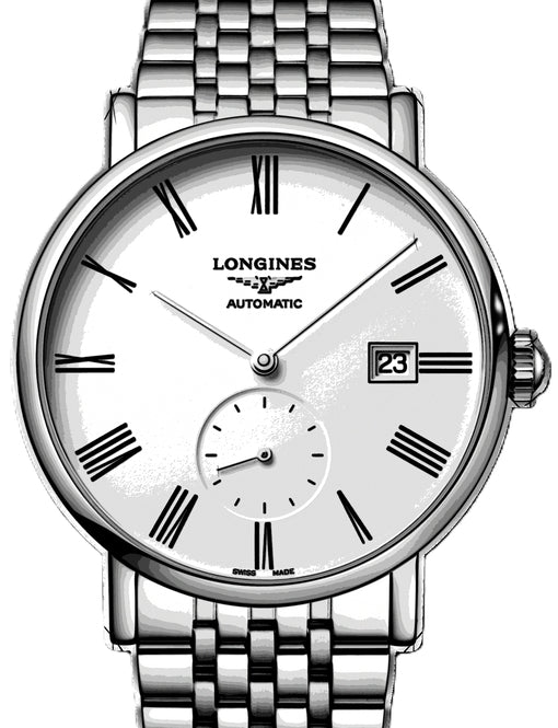 Longines Elegant Biały 39 mm Stal L4.812.4.11.6
