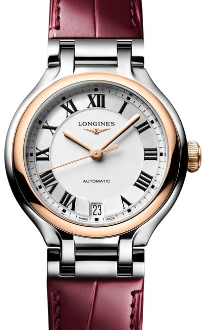 Longines Primlauna Srebrny 34 mm Stal L8.124.5.71.2