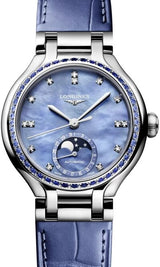 Longines Primlauna Niebieski 34 mm Stal L8.126.0.97.2