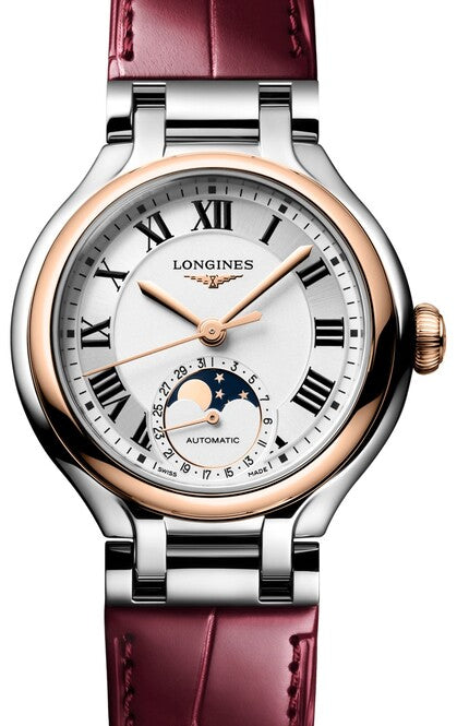 Longines Primlauna Srebrny 34 mm Stal L8.126.5.71.2