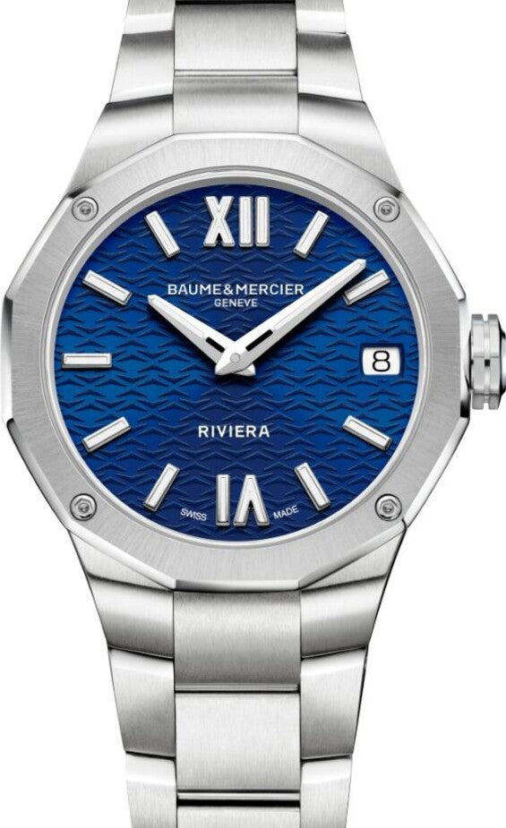 Baume & Mercier Riviera Niebieski 33 mm Stal