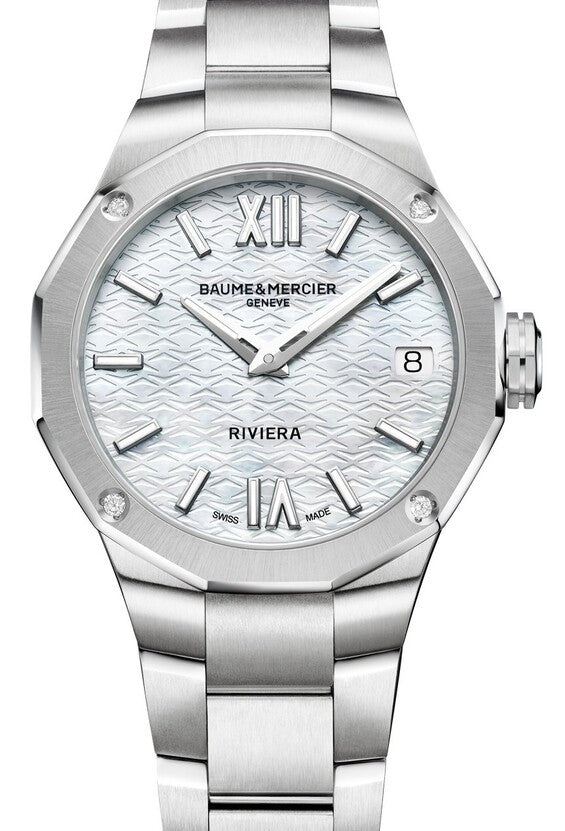 Baume & Mercier Riviera Biały 33 mm Stal M0A10729