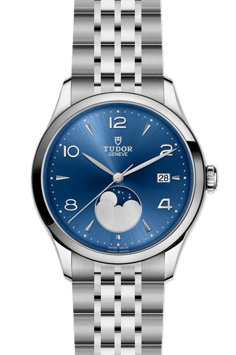 Tudor 1926 Luna Niebieski 39 mm Stal M91560-0002