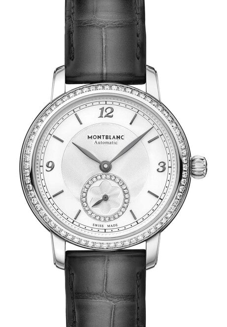Montblanc Star Legacy Small Second Srebrny 32 mm Stal MB118534