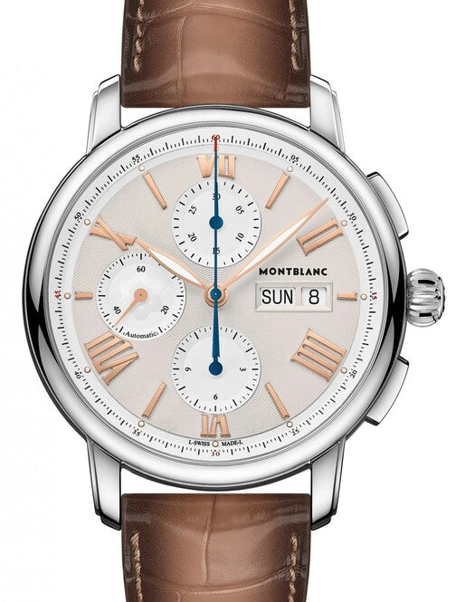 Montblanc Star Legacy Chronograph Day & Date Szampański 43 mm Stal MB126080