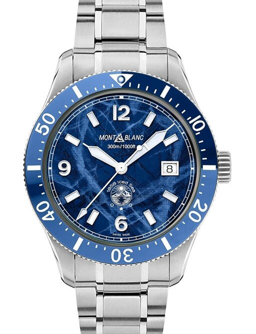 Montblanc Ice Sea Automatic Date Niebieski 41 mm Stal MB129369