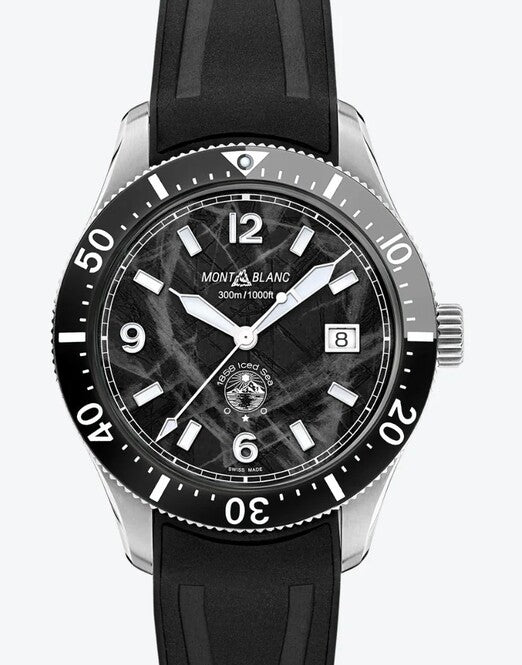 Montblanc Ice Sea Automatic Date black Czarny 41 mm Stal MB129372