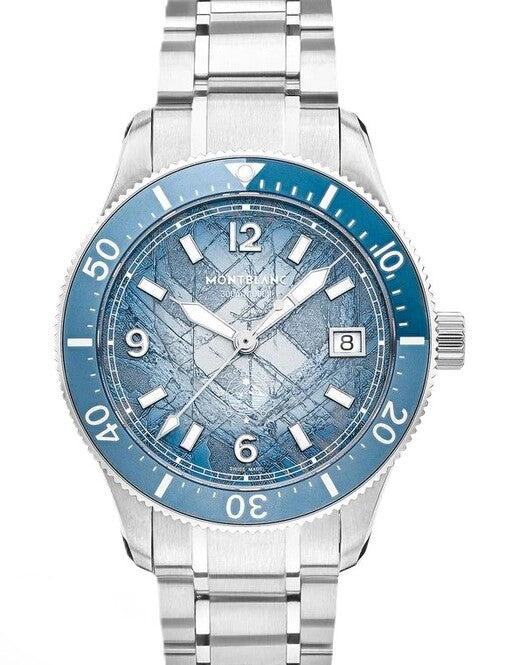 Montblanc Iced Sea Automatic Date 0 Oxygen Niebieski 38 mm Stal MB134022