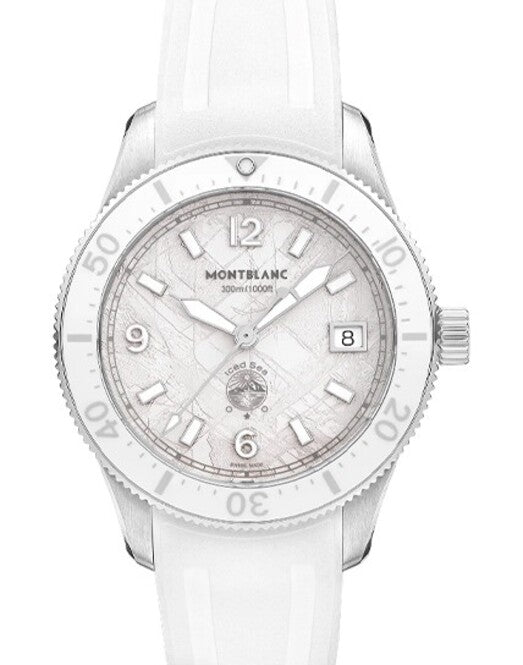 Montblanc Iced Sea Automatic Date 0 Oxygen Biały 38 mm Stal MB134025