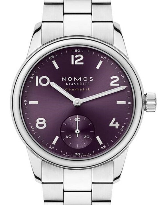 NOMOS Club Neomatik Fioletowy 34 mm Stal