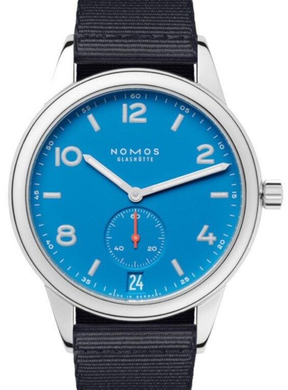 NOMOS Club Automat Datum Niebieski 41.5 mm Stal