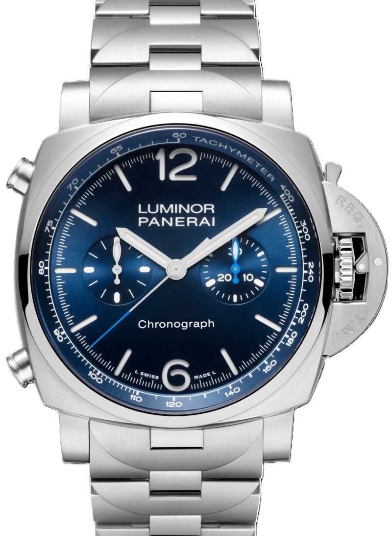 Panerai Luminor Chrono Niebieski 44 mm Stal PAM01110