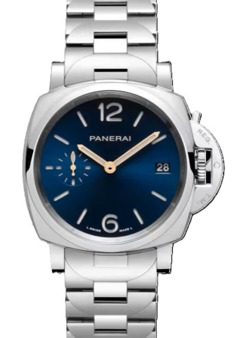 Panerai Luminor Due Niebieski 38 mm Stal PAM01123