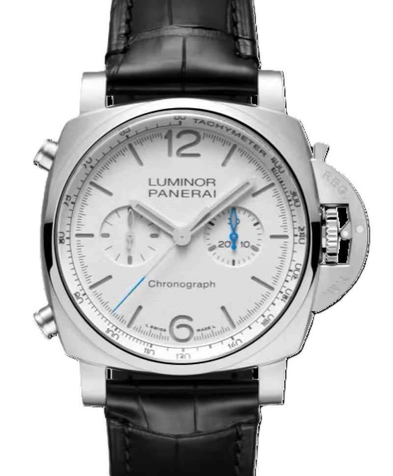 Panerai Luminor Chrono Biały 44 mm Stal PAM01218