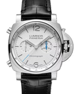 Panerai Luminor Chrono Biały 44 mm Stal PAM01218