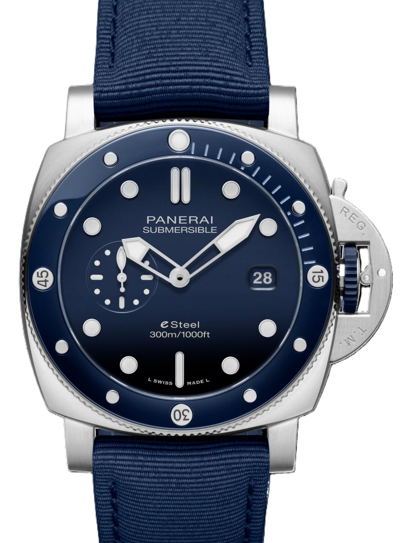 Panerai Submersible Quarantaquattro Niebieski 44 mm Stal PAM01289