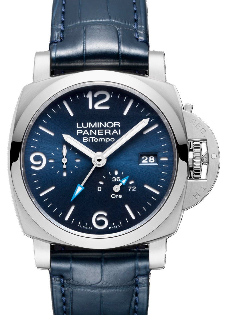 Panerai Luminor 1950 Niebieski 44 mm Stal PAM01361