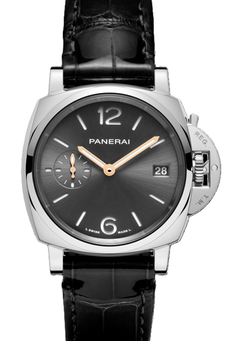 Panerai Luminor Due Szary 38 mm Stal PAM01552
