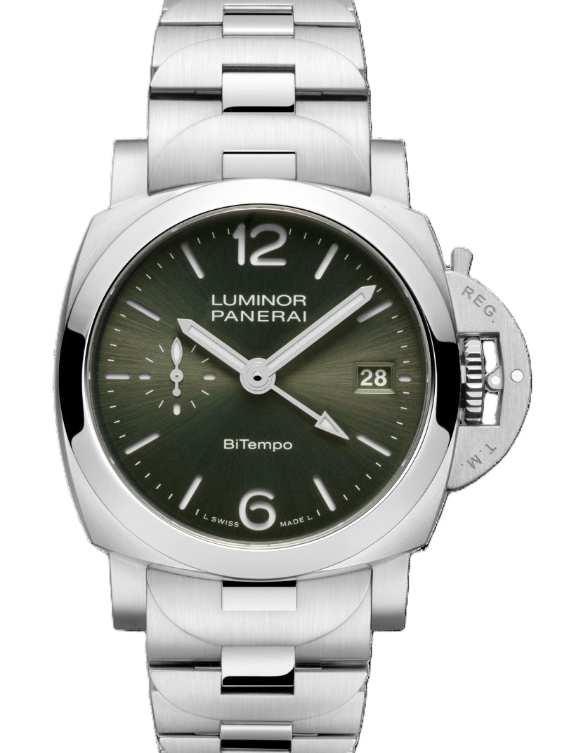 Panerai Luminor Quaranta Bitempo Zielony 40 mm Stal PAM01640