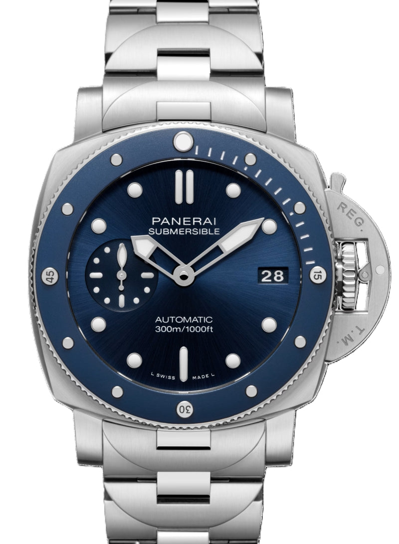 Panerai Submersible Niebieski 42 mm Stal PAM02068