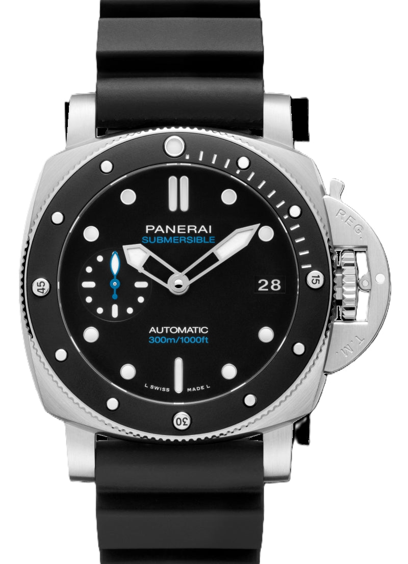 Panerai Submersible Czarny 42 mm Stal PAM02683