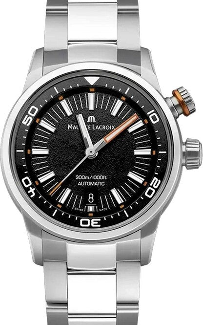 Maurice Lacroix Pontos Czarny 42 mm Stal PT6248-SS002-331-1