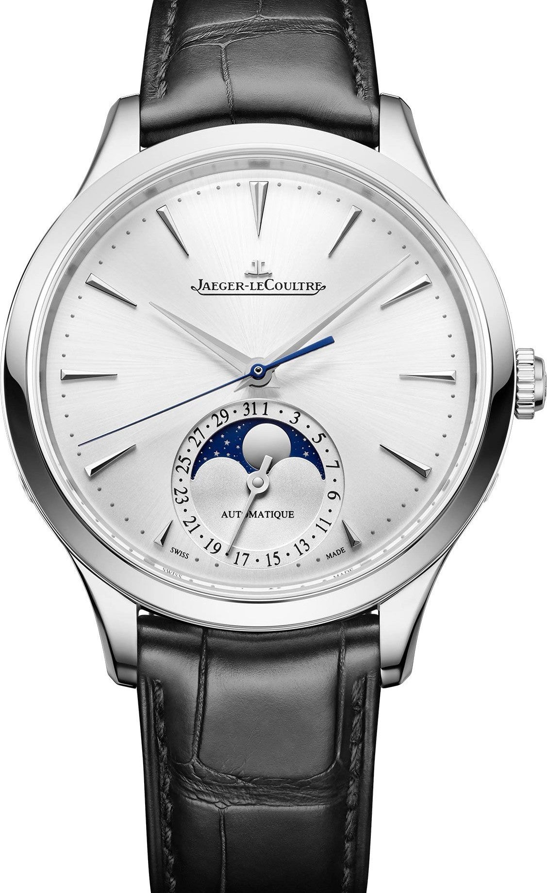 Jaeger-LeCoultre Master Ultra Thin Moon Srebrny 36mm Stal Q1248421