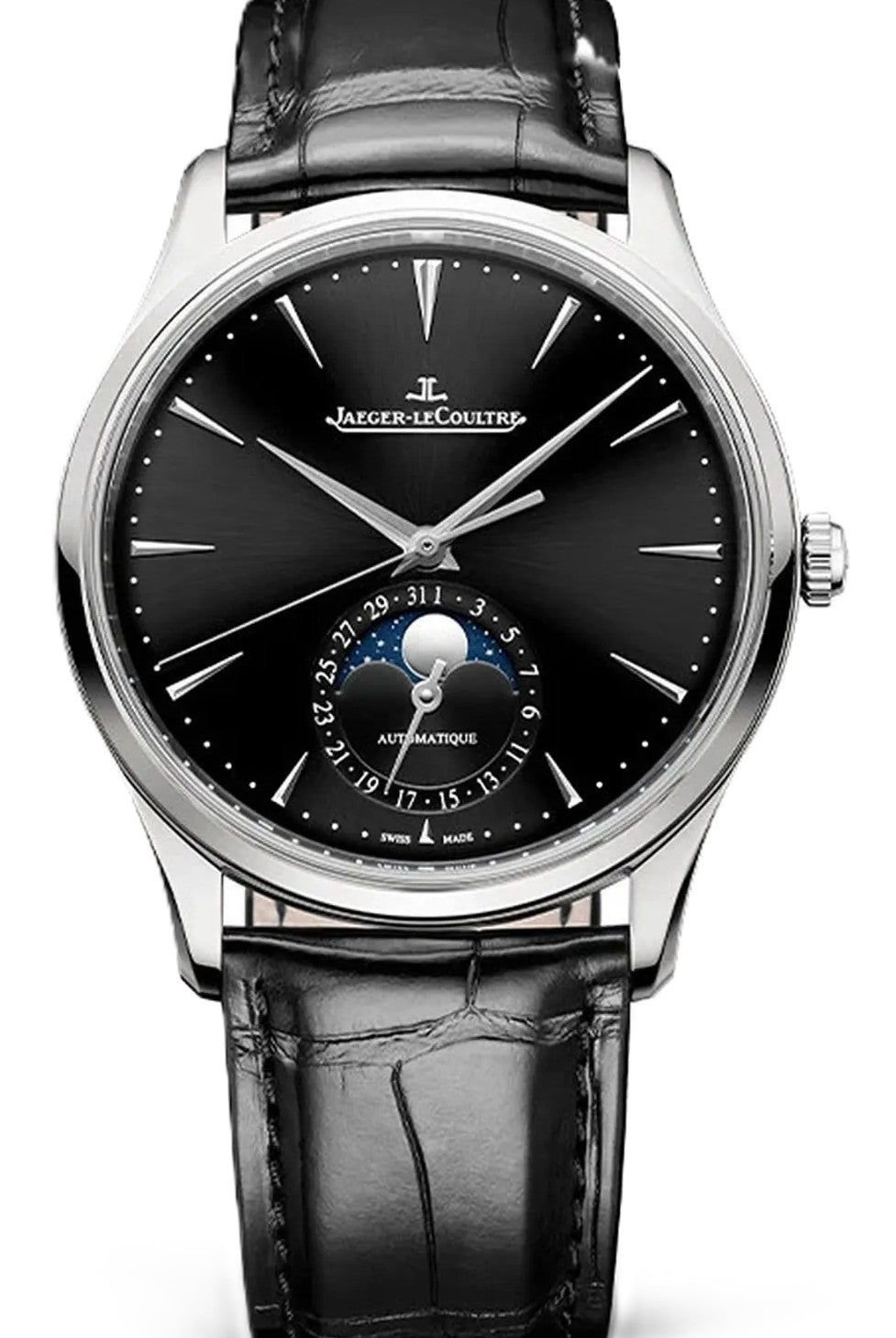 Jaeger-LeCoultre Master Ultra Thin Moon Czarny 39 mm Stal Q1368471