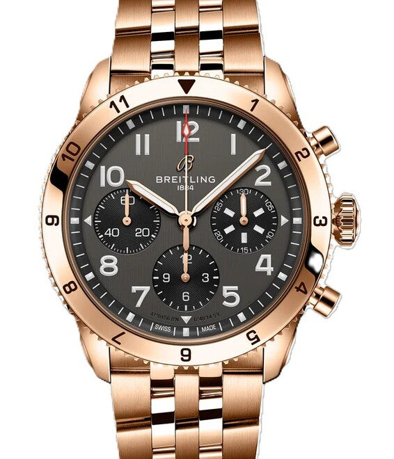 Breitling Classic Avi Czarny 42 mm Złoto różowe R233801A1B1R1